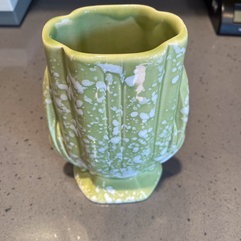 Vintage MCM splatter paint vase